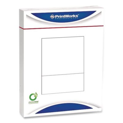 Perforated Paper, 92 Bright, Perforated 3.63 From Bottom, 24 Lb Bond Weight, 8.5 x 11, White, 500 Sheets/Ream, 5 Reams/Carton