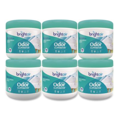 Super Odor Eliminator, Linen And Spring Breeze, 14 Oz Jar, 6/Carton