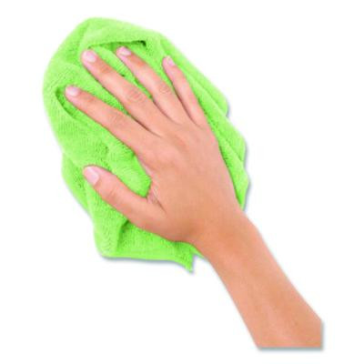 Microfiber Cloths, 12 x 12, Green, 12/Pack