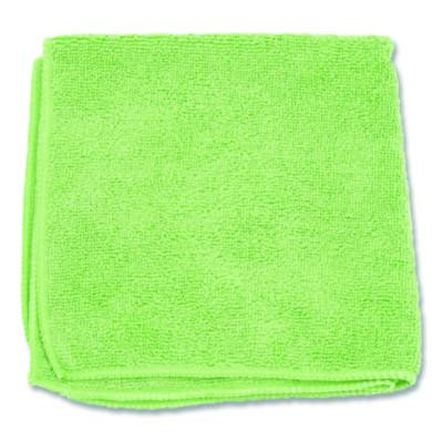 Microfiber Cloths, 12 x 12, Green, 12/Pack