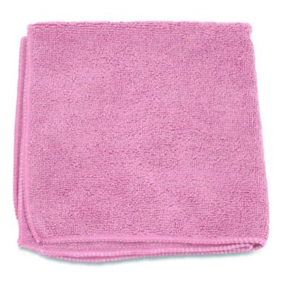 Microfiber Cloths, 12 x 12, Pink, 12/Pack