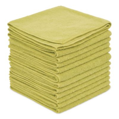 Microfiber Cleaning Cloths, 12 x 12, Yellow, 12/Pack