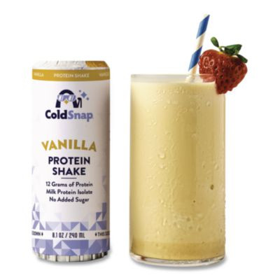 Vanilla Protein Shake Pod, 8.1 Oz, Single Serve Pods For Coldsnap Machine, 12/Carton