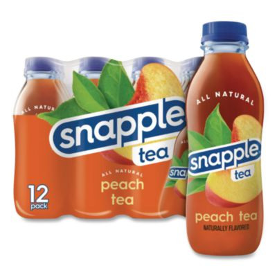 Flavored Tea, Peach, 16 Oz Bottle, 24/Carton