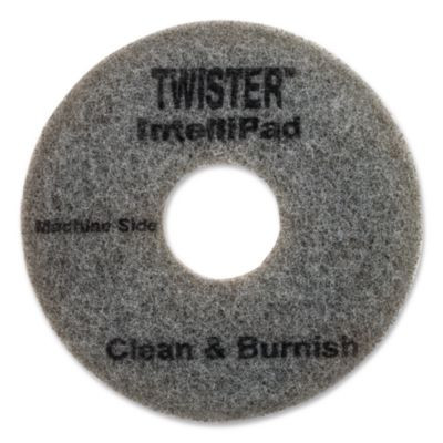 Twister Floor Pad, 8.86" Diameter, Gray, 2/Pack