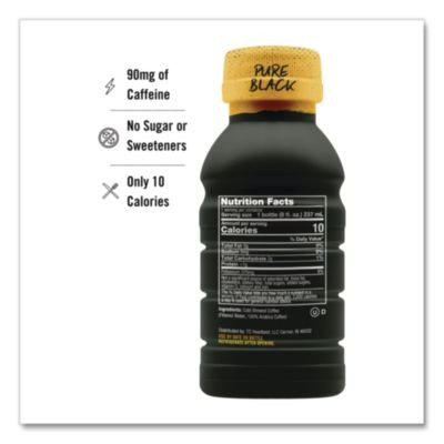 Cold Brew Coffee, Pure Black, 8 Oz Bottle, 24/Carton