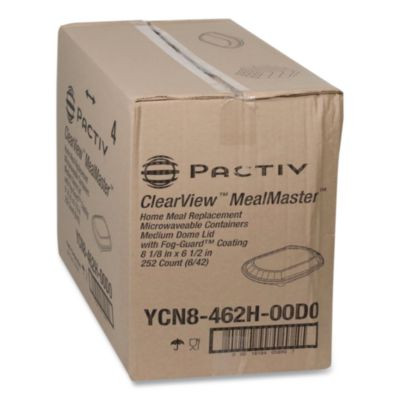 Clearview Mealmaster Lid With Fog Gard Coating, 8.13 x 6.5 x 1, Clear, 252/Carton