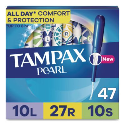 Pearl Tampons, Light/Regular/Super Absorbency, 47/Pack