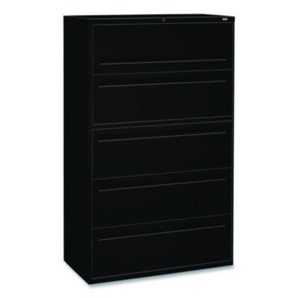 Brigade 700 Series Lateral File, 4 Legal-/Letter-Size File Drawers, 1 File Shelf, 1 Post Shelf, Black, 42" x 18" x 64.25"