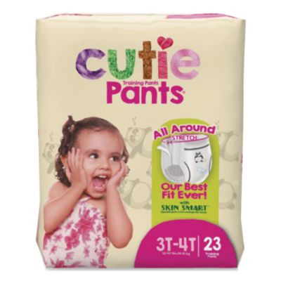 Cutiepants Refastenable Training Pants For Girls, 3T-4T, 32 Lbs To 40 Lbs, 92/Carton