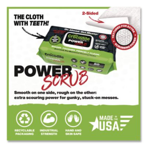 Powerscrub Cleaning Cloths, 10 x 15, White, 80/Pack