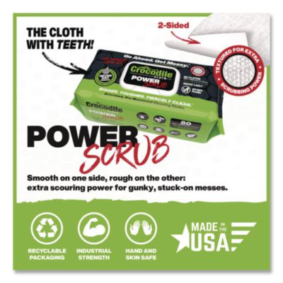 Powerscrub Cleaning Cloths, 10 x 15, White, 80/Pack