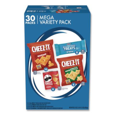 Mega Variety Pack, Cheez-Its, Pringles, Rice Krispies, Individually Wrapped, 30/Box