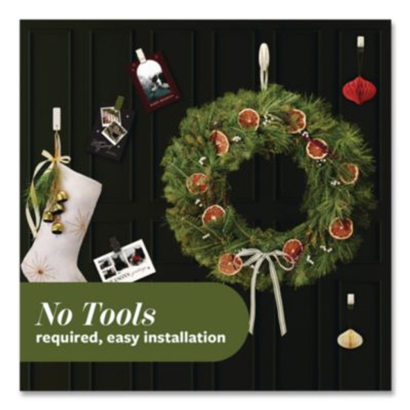 Limited Edition Decorative Hook Variety Pack, (4) Small (Supports 1 Lb), (2) Medium (Supports 3 Lb), Plastic, White, 6/Pack