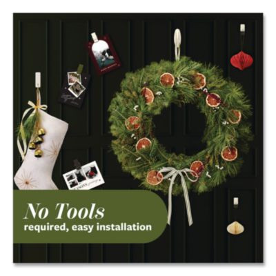 Limited Edition Decorative Hook Variety Pack, (4) Small (Supports 1 Lb), (2) Medium (Supports 3 Lb), Plastic, White, 6/Pack