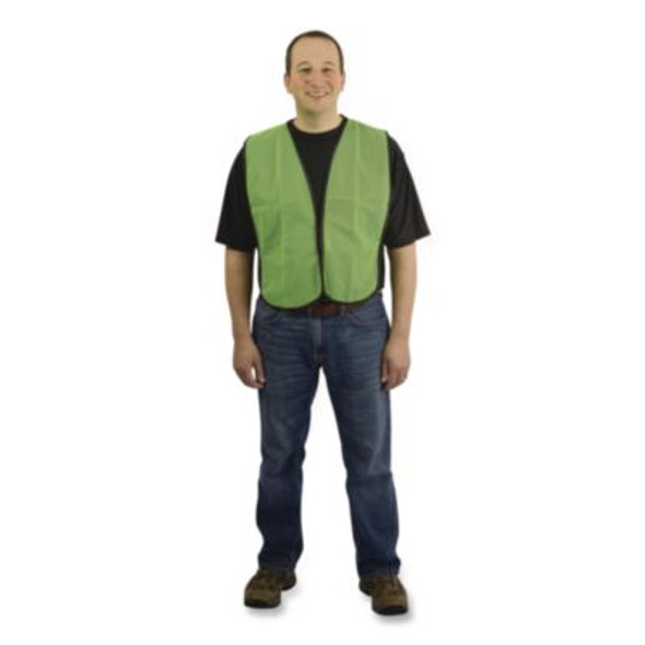 Hook And Loop Safety Vest, One Size Fits Most, Lime