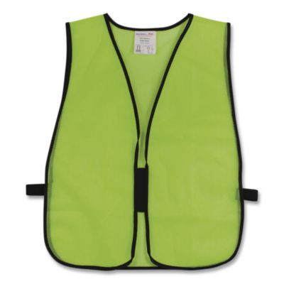Hook And Loop Safety Vest, Polyester Mesh, One Size Fits Most, Lime