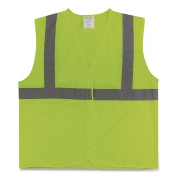 Ansi Class 2 Hook And Loop Safety Vest, X-Large, Lime