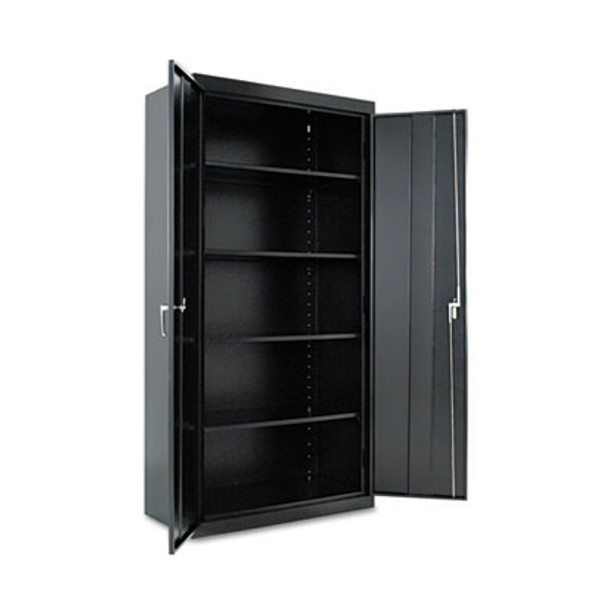 Assembled 72" High Heavy-Duty Welded Storage Cabinet, Four Adjustable Shelves, 36w X 18d, Black