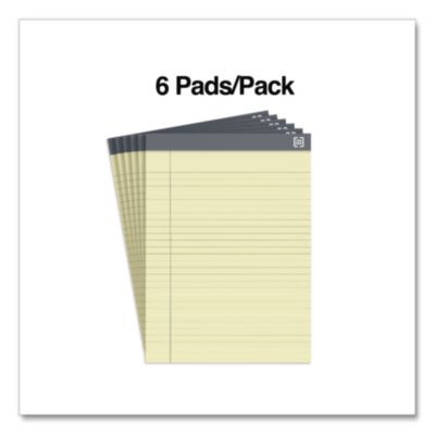 Achieve Notepad, Wide/Legal Rule, (50) Canary Yellow 8.5 x 11 Sheets, 6/Pack