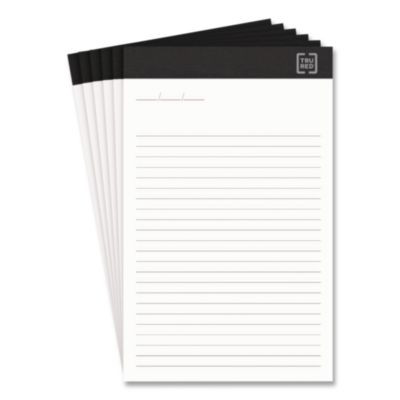 Notepads, Narrow Rule, (50) White 5" x 8" Sheets, 6/Pack