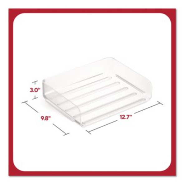 Clear Side Load Stackable Plastic Letter Tray, Letter Size, 9.72 x 12.63 x 3.01, 6/Pack