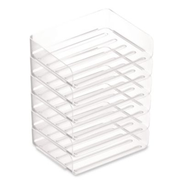 Clear Side Load Stackable Plastic Letter Tray, Letter Size, 9.72 x 12.63 x 3.01, 6/Pack