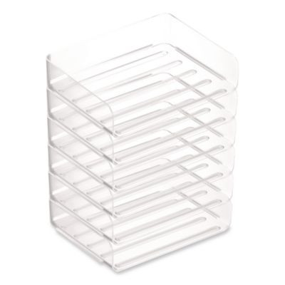 Clear Side Load Stackable Plastic Letter Tray, Letter Size, 9.72 x 12.63 x 3.01, 6/Pack