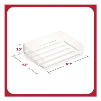 Clear Side Load Stackable Plastic Letter Tray, Letter Size, 9.72 x 12.63 x 3.01, 6/Pack