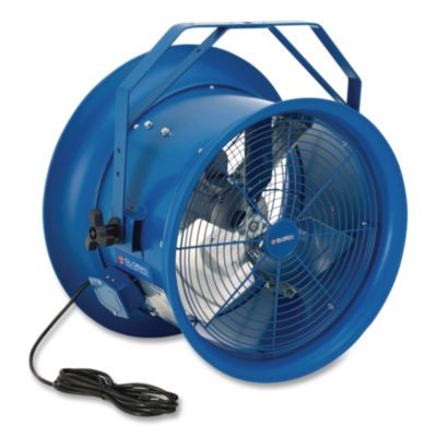 High Velocity Drum Fan With Yoke Mount, 18", 1 Speed, Blue