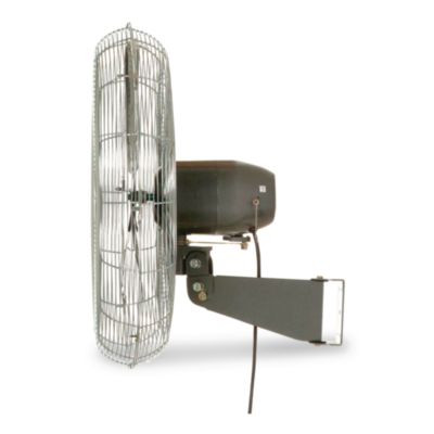 Oscillating Wall Mount Fan, 24", 3 Speeds, Black