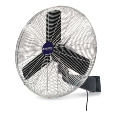 Oscillating Wall Mount Fan, 24", 3 Speeds, Black