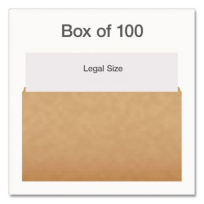Kraft File Folders, Straight Tabs, Legal Size, 0.75" Expansion, Kraft, 100/Box