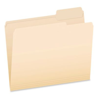 Reinforced Top Tab Manila File Folders, 1/3-Cut Tabs: Right Position, Letter Size, Manila, 100/Box