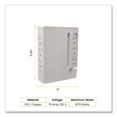 6 Outlet Swivel Wall Tap, White