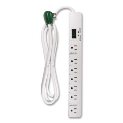 7 Outlet Surge Protector, 6 Ft Cord, 1,200 J, White