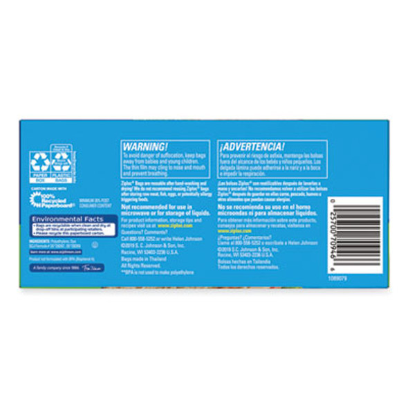 Sandwich Seal Top Bags, 6.5" x 5.88", Clear, 270/Box