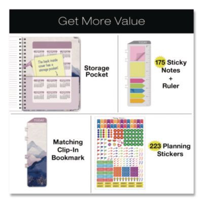 Pastel Mountains Academic Year Weekly/Monthly Planner, 11 x 8.5, Multicolor Cover, 14-Month: June 2025 To July 2026