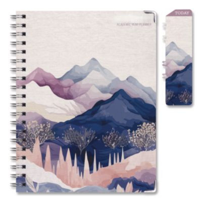 Pastel Mountains Academic Year Weekly/Monthly Planner, 11 x 8.5, Multicolor Cover, 14-Month: June 2025 To July 2026