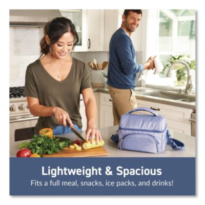 Deluxe Insulated Lunch Bag, 8" x 10" x 7.5", Slate Blue