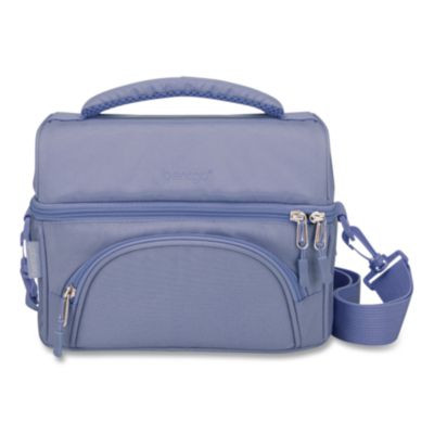 Deluxe Insulated Lunch Bag, 8" x 10" x 7.5", Slate Blue