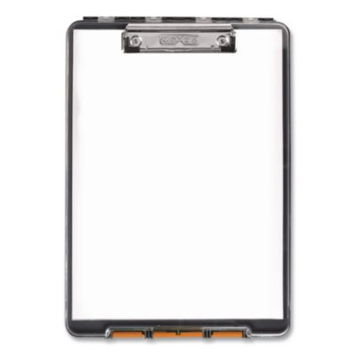 Clearview Clipcase Storage Clipboard, 0.35" Clip Capacity, Holds 8.87 x 12.25 Sheets, Gray/Orange