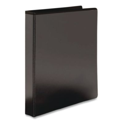Round Ring View Binder, 3 Rings, 0.5" Capacity, Black, 12/Carton