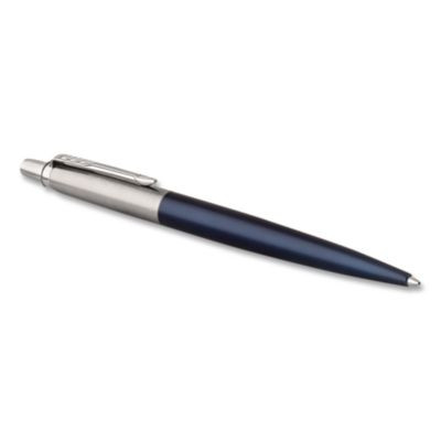 Jotter Ballpoint Pen, Retractable, Medium 0.7 Mm, Blue Ink, Royal Blue/Stainless-Steel Barrel