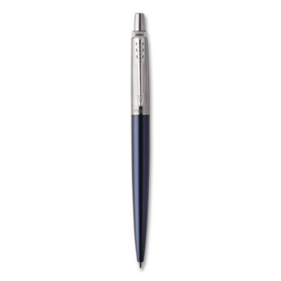 Jotter Ballpoint Pen, Retractable, Medium 0.7 Mm, Blue Ink, Royal Blue/Stainless-Steel Barrel
