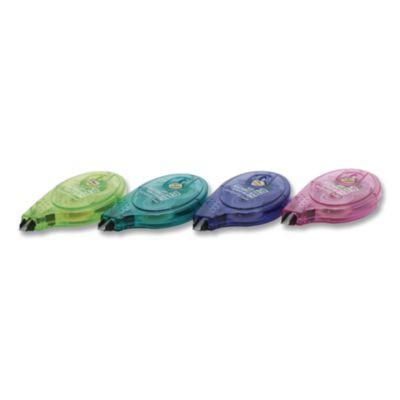 Mono Original Correction Tape, Retro Colors, 0.17" x 33 Ft, Assorted Colors, 4/Pack