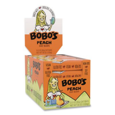 Oatmeal Bars, Peach, 3 Oz Individually Wrapped, 12/Box
