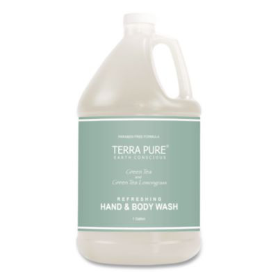 Terra Pure Body Wash Gallon, Green Tea Lemongrass Scent, 1 Gal Bottle