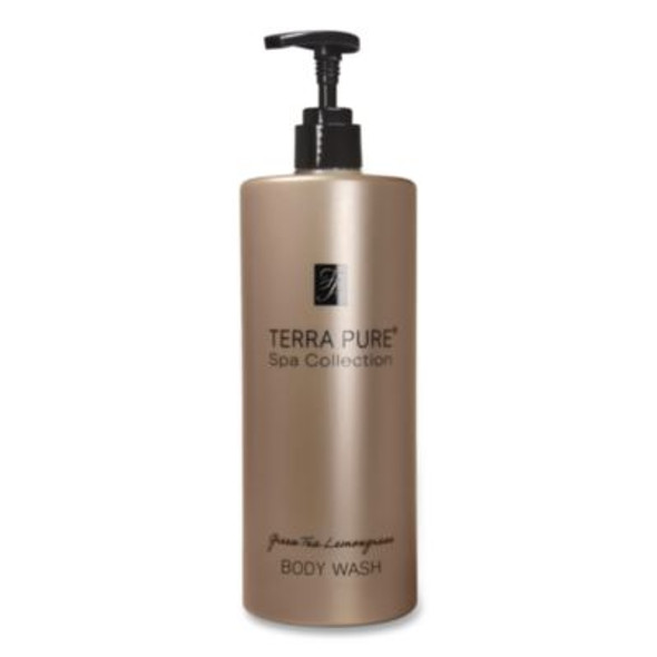 Terra Pure Body Wash Air Pump, Green Tea Lemongrass Scent, 16.23 Oz Bottle