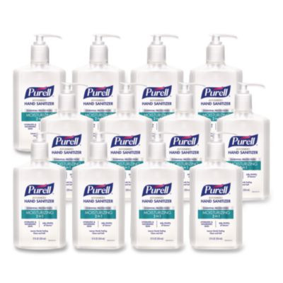2 In 1 Moisturizing Advanced Hand Sanitizer Gel, 12 Oz Pump Bottle, Clean Scent, 12/Carton